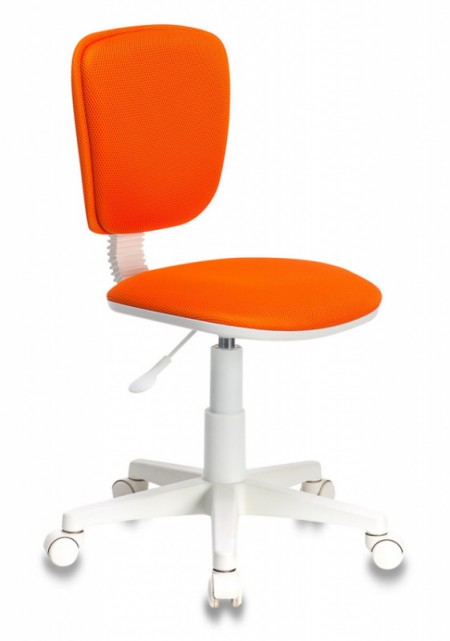 Кресло Бюрократ CH-W204NX ткань оранжевая TW, пластик белый