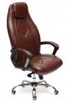 Кресло руководителя BOSS lux БОСС Люкс экокожа коричнево-рыжая с перфорацией