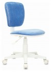 Кресло Бюрократ CH-W204NX ткань голубая Velvet 86, пластик белый
