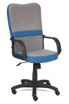 Кресло руководителя CH757, ткань серая, вставки синие