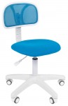 Кресло CHAIRMAN 250 WHITE голубая сетка и ткань белый пластик