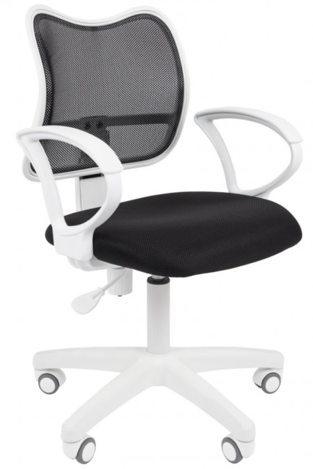 Кресло CHAIRMAN 450LT WHITE черная сетка и сиденье белый пластик
