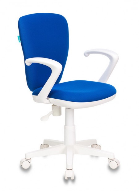 Кресло Бюрократ KD-W10AXSN ткань синяя, белый пластик
