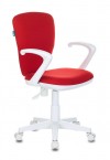 Кресло Бюрократ KD-W10AXSN ткань красная, белый пластик