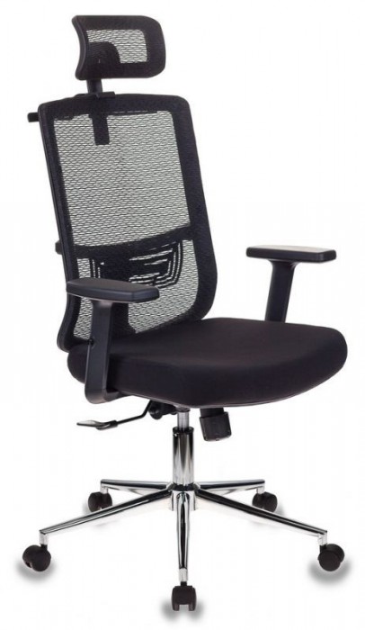 Кресло Бюрократ MC-612-H черная сетка, черная ткань, хром