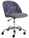 Кресло MELODY Мелоди флок серый ткань рисунок Botanica 08 cherry