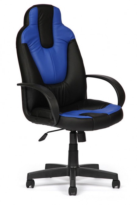 Кресло руководителя NEO1 Нео1 черная экокожа вставки синие