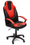 Кресло руководителя NEO2 Нео2 черная экокожа вставки красные