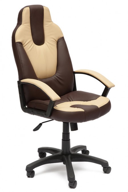 Кресло руководителя NEO2 Нео2 коричневая экокожа вставки бежевые 