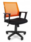 Кресло офисное РК-15 спинка оранжевая сетка сиденье ткань черная TW-11