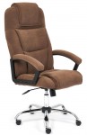 Кресло руководителя BERGAMO Chrome Бергамо хром флок коричневый