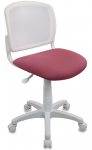 Кресло Бюрократ CH-W296NX белый пластик и сетка, ткань розовая