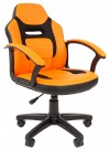 Кресло CHAIRMAN KIDS 110 экокожа черная и оранжевая