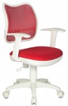 Кресло Бюрократ CH-W797 белый пластик, красная сетка и ткань