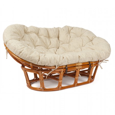 Кресло-диван из ротанга Mamasan Мамасан цвет коньк  подушка