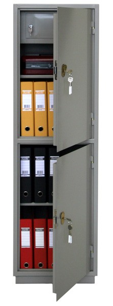 Шкаф бухгалтерский КБ-032Т с трейзером, 2 отделения 1560х470х395 мм