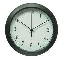 Часы настенные R02P, круглые, черные, d30.5 см, плавный ход
