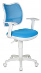 Кресло Бюрократ CH-W797 белый пластик, светло-голубая сетка и ткань