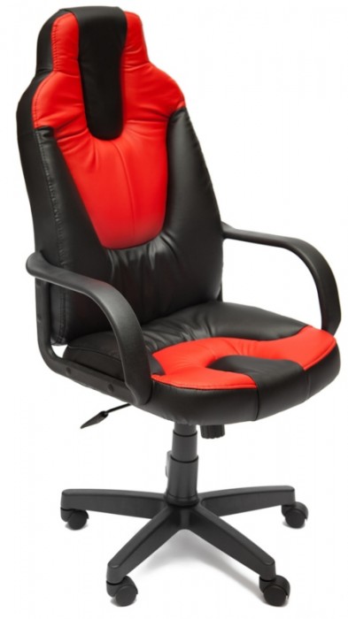 Кресло руководителя NEO1 Нео1 черная экокожа вставки красные