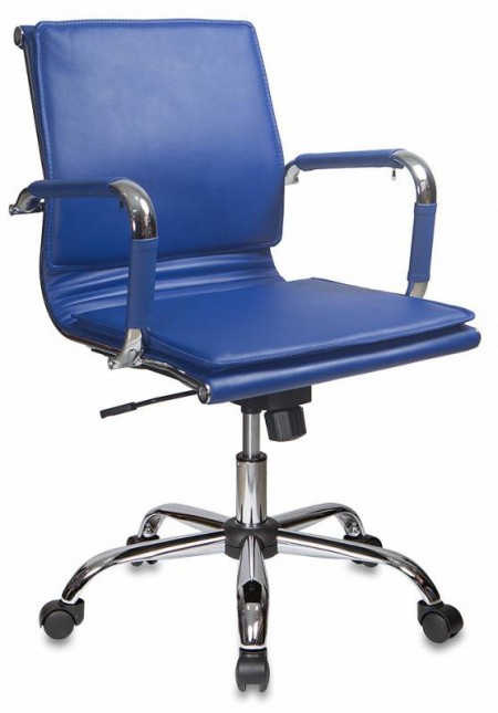 Кресло Бюрократ CH-993-Low синяя экокожа, низкая спинка