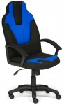 Кресло руководителя NEO3 Нео-3 ткань черный вставки синие 