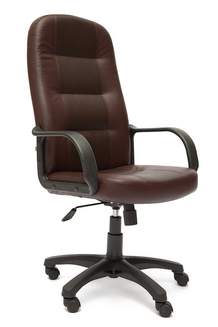 Кресло руководителя DEVON Девон экокожа коричневый с перфорацией 