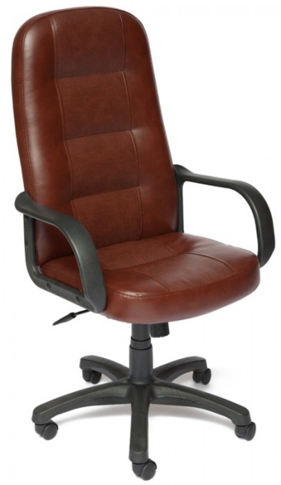 Кресло руководителя DEVON Девон экокожа коричнево-рыжая с перфорацией