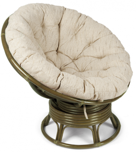 Кресло-качалка из ротанга Papasan Папасан цвет олива  подушка