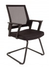 Кресло для приемных РК-15 спинка черная сетка сиденье ткань черная, полозья