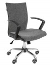 Кресло офисное РК-70 ткань серая, экокожа, хром
