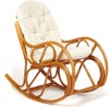 Кресло-качалка из ротанга VIENNA Виенна цвет коньяк подушка 