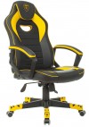 Кресло Zombie GAME 16 черная и желтая экокожа